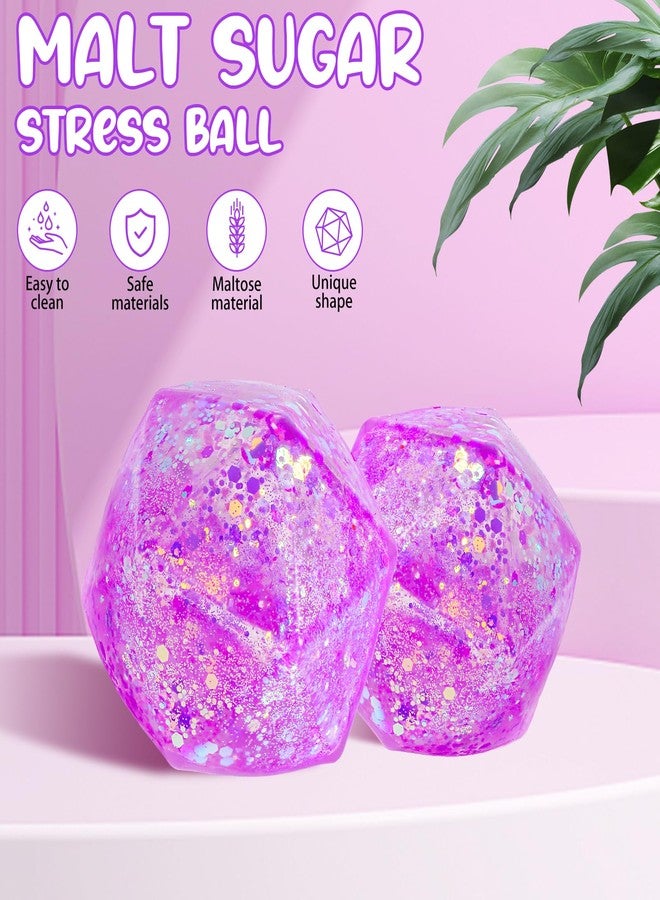 AiSiXin Ice Stress Cube Masonry Squishy Stress Balls for Adults Kids, Slow Rising Sugar Stress Cube Sensory Fidget Toy, Malt Sugar Ball Squishy Toys, Sugar Cube for Anxiety Stress Relief (Purple) - Image 4